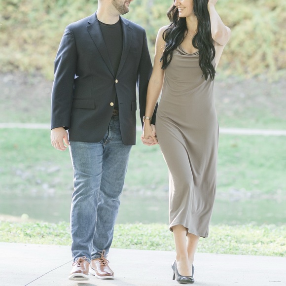 Zara Satin Cowl Neck Midi Slip Dress — Mauve — Size Medium - Picture 9 of 10